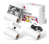 Phomemo M02 Paper, White Sticker Paper Strong Self-Adhesive for Phomemo M02 M02PRO M02S M03 M04S M04AS M832 M833 M834 Portable Thermal Printer, 50mm x 3.5m,3 Rolls