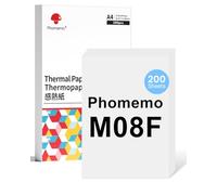 Phomemo M08F A4 Thermal Paper Compatible for M08F M08D M832 M832D M833 M834 Q302 Printers and Other A4 Thermal Printers, M08F Printer Paper 210x297mm, 200 Sheet