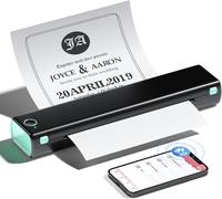 Phomemo M08F Portable Thermal Printer - Wireless A4 Mobile Printers for Home Use Office Vehicles Car, Bluetooth Inkless Printer Compatible with Phone & Laptop