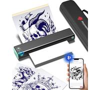 Phomemo M08F Tattoo Printer Wireless Tattoo Transfer Stencil Printer, Thermal Tattoo Stencil Machine with Case & 10 Pcs Tattoo Transfer Paper for Tattoo Artists Beginners, Compatible with Phone & PC