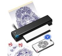 Phomemo M08F Tattoo Stencil Printer, Portable Thermal Tattoo Printer | Bluetooth Stencil Printer for Beginners & Artists, Tattoo Machine Compatible with Phone & PC, with 10pcs Paper, Black