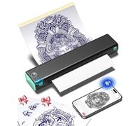 Phomemo M08F Tattoo Stencil Printer, Portable Thermal Tattoo Printer | Bluetooth Stencil Printer for Beginners & Artists, Tattoo Machine Compatible with Phone & PC, with 10pcs Paper, Black Green