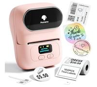 Phomemo M110 Label Maker - Barcode Printer Mini Bluetooth Label Maker Thermal Label Printer, Portable Printer, Suitable for Clothing, Supermarket, Retail etc, Compatible for Android & IOS, Pink
