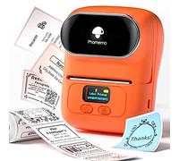 Phomemo M110 Label Maker Machine, Bluetooth Wireless Portable Sticker Label Maker for address, Barcode, Logo, Thermal label Printer Compatible with Android & iOS Phone, Orange
