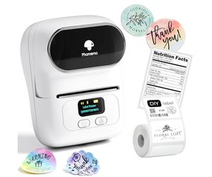 Phomemo M110 Label Maker Machine, Bluetooth Wireless Portable Sticker Label Maker Machine for address, Barcode, Logo, Thermal label Printer Compatible with Android & iOS Phone, White