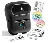 Phomemo M110 Label Printer Machine - Desktop Thermal Label Printer, Bluetooth Labeling Machine for Phone & Tablet, Mini Sticker Printer for Shipping, Address, Clothes, Barcode, Retail (Black)