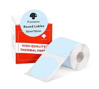 Phomemo M110 M108 M100 M120 M200 M220 M221 Label Maker Round Circle Label - Thermal Printer Labels for Price, Name, Address, Logo, Barcode, 50mm*50mm, Blue (1 Roll)