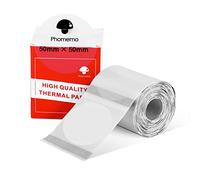Phomemo M110 M108 M100 M120 M200 M220 M221 Label Round Circle Label - Thermal Labels for Price, Name, Address, Logo, Barcode, 50mm*50mm, Clear (140 Labels/Roll)