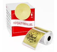 Phomemo M110 M108 M100 M120 M200 M220 M221 Round Circle Label - Thermal Labels for Price, Name, Address, Logo, Barcode, 50mm*50mm, Gold (140 Labels, 1 Roll)