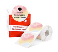 Phomemo M110 M108 M100 M120 M200 M220 M221 Round Circle Label - Thermal Printer Labels for Price, Name, Address, Logo, Barcode, 50mm*50mm, Multicolor Gradient (1 Roll)