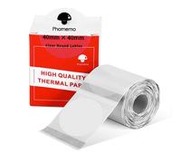 Phomemo M110 M108 M100 M120 M200 M220 M221 Transparent Round Label, 1.57"x1.57" (40x40mm) Sticky Thermal Labels Printer Paper, Clear