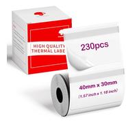 Phomemo M110 M108 M100 M120 M200 M220 M221 Transparent Thermal Labels, Rectangular Thermal Printer Sticker for Price, Name, Address, Logo, Barcode, 40mm*30mm, 230 Labels/Roll, Printed in Pink