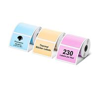 Phomemo M110/M220/M221/M200/M120/M100/M108/M150/M250/M260 Labels, 1.57" x 1.18"(40x30mm) Rectangular Colored Self-Adhesive Thermal Label Paper for Phomemo Label Makers (Blue/Pink/Khaki)