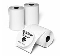 Phomemo M110 Round Self-Adhesive Labels 30x30mm (1.18" x 1.18"), Thermal Label Paper for Phomemo M110/M221/M200/M120/M220 Label Makers 200 Labels per Roll (3 Rolls)