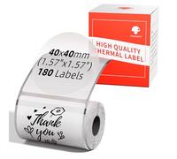 Phomemo M110 Round Transparent Self-Adhesive Labels for Phomemo M110/M220/M221/M200/M120/M100/M108/M150/M250/M260 Label Printer 1.57 x 1.57 Inches (40 x 40 mm), 200 Labels/Roll (Transparent)