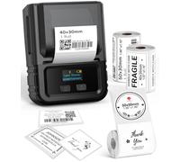 Phomemo M120 Label Maker - Bluetooth Label Printer Handheld Compatible with Android & iOS, Monochrome Thermal Label Maker Machine for Retail, Office, Small Business, with 3 Rolls Labels