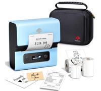 Phomemo M221 Label Maker Set, Label Maker Machine with Case, Portable Thermal Label Printer, Rechargeable Sticker Maker Compatible with PC IOS Android, for Address, Barcode, Home, Office (Blue)