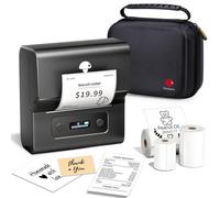 Phomemo M221 Label Printer Set, Label Maker Machine with Case, Portable Thermal Label Printer, Rechargeable Sticker Maker Compatible with PC IOS Android, for Address, Barcode, Home, Office (Gray)