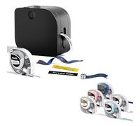 Phomemo P12 Mini Bluetooth Label Maker Machine with 5-Pack Satin Ribbon Tapes (12mm x 2m), Portable Thermal Transfer Label Printer Bundle for Gift Wrapping, Crafting, Home & Office Organisation