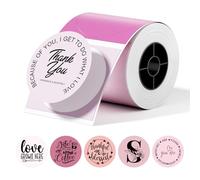 Phomemo Pink Gradient 5 Color Circle Labels,1.96", for M110/M100/M220/M108 | 2 Inch, No BPA&BPS, Waterproof, 50×50mm Round Thermal Sticker for Baking,Candle, Logo, Business, Home,Organization