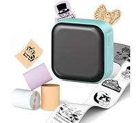 Phomemo Print Pods Sticker Printer, M02X Mini Printer Portable Thermal Printer, Inkless Sticker Maker with 3 Paper Rolls, Phone Instant Print for Study Graphics, Anatomical Diagrams, Photos, Green