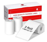 Phomemo Printer Labels for M120 M220 M110 M250 M421 Label Maker Printer, Square Multipurpose Barcode, Food, Clothing, Name, Address Labels, 3 Rolls 1.96''x3.14'' 50x80mm, 100 Labels/Roll