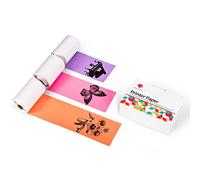 Phomemo Printer Sticker Paper for M02, M02Pro, M02S, M03, M04S, M04AS, M832, M833, M834 Portable Thermal Printer, Black Character on Purple/Rose Red/Orange, 50mm x 3.5m, 3-Rolls