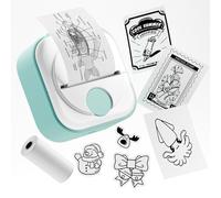 Phomemo Q02 Mini Sticker Printer, Pocket Thermal Printer for Study, Notes, Photos, Journals, Portable Label Printers Compatible with iOS and Android, Green