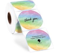 Phomemo Rainbow Thermal Label Stickers 50x50mm,2"Round Flower Colour Labels for 241BT/D520BT/D450BT Label Printers,Thanks Card,Logo,Compatible with Printer Munbyn,Zebra,Jadens,Nelko,Itari (500Labels)