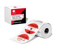 Phomemo Red/Black Label, 50 x 50 mm Thermal Sticker Labels Printable in Red & Black Color for Phomemo M421 Label Makers, Multifunctional Red&Black for DIY Design, 140 Labels/Roll
