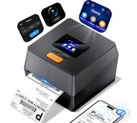 Phomemo Shipping Label Printer with Touchable Screen, 4x6 Bluetooth Thermal Label Printer with Built-in Label Holder, D420D Thermal Printers for Small Business, Compatible with Royal Mail, DHL, DPD