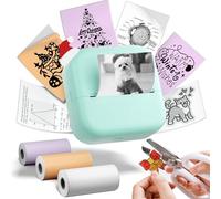 Phomemo Sticker Printer, M02X Mini Printer Print Pods Inkless Sticker Maker with 3 Rolls of Consumables, Portable Thermal Printer for Kids, Pocket Phone Instant Print for Gift, Study, Photos, Journal
