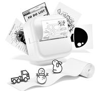 Phomemo Sticker Printer - Mini Thermal Printer M02X Portable Sticker Maker Machine Pocket Printer Instant Print for Study Graphics, Photos, Games, Journals, Labels, Flashcards (White)