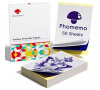 Phomemo Tattoo Transfer Paper for M08F TP81 TP88 Tattoo Printer, 50 Sheets Stencil Paper, A4 Size 210 x 297mm Tattoo Paper for Tattooing Temporary, 4 Layers