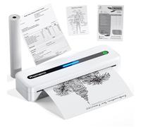 Phomemo Thermal Printer A4 - Bluetooth Portable Printer for Home, Photo, Invoice, Study, Monochrome Printer Compatible with Phone & Laptop, White