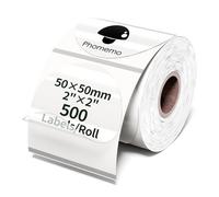 Phomemo Transparent Thermal Label Sticker 50x50mm,Round Clear Labels for D520BT/246BT Thermal Printer,Compatible with Munbyn,Zebra,Jadens,Nelko,Itari and Other Printers with Paper Bin (500Labels)