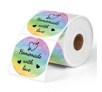 Phomeo Round Labels Rainbow Pattern 500pcs/Roll Phomemo 2" Round Rainbow Thermal Labels Logo Stickers, Compatible with MUNBYN, Phomemo, Polono Label Printer, BPA Free