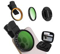 Phone 52MM Variable ND2-ND400 Filter, Multi-Coating Clip Adjustable Neutral Density Lens Kit, Compatible with iPhone 16/15/14/13 Pro Max, Samsung Galaxy, Google Pixel and Other Smart Phones