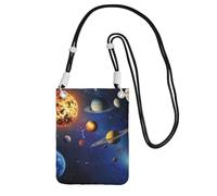 Phone Bag,Outer Space Solar System Print Mobile Phone Crossbody Bag Phone Pouch with Black Adjustable Strap for Mobile and Smart Phones