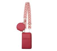 Phone Bag, Phone Bag, Cell Phone and Card Bag, Adjustable Phone Bag 2024 New Phone Bag - PU Leather Small Bag, Chest Bag for the, red, Consulte la descripción