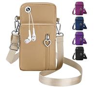 Phone Bags for Women Crossbody, Nylon Crossbody Phone Bag Mobile Phone Pouch with Long Strap, Ladies Cell Phone Crossbody Bag Small Shoulder Bag with Zip Coin Purse Wallet Birthday Christmas Gifts