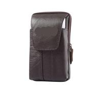 Phone Belt Holder Cowhide Leather Fanny Waist Bag for Men Solid Casual Purse Belt Bum Pouch Business Solid Mobile Phone Texture Belt Bum Pouch(Coffee)