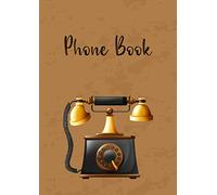 Phone Book: A4 Large, Telephone Number Only Book with Tabs Printed, No Address | Vintage Phone Design