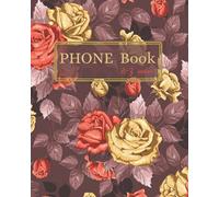 Phone Book: personal phone book. Contacts telephone Book, Alphabetical Tabs, Names, home, work, mobile 1 & 2 Emails, website and Notes, size 8/10 inches