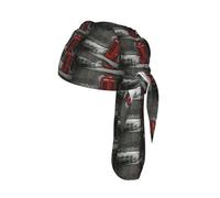 Phone Booth in London Streets Print Helmet Cap Quick Dry Cycling Skull Wrap Breathable Polyester Adjustable Adult Summer Beanie