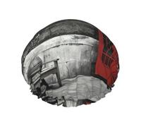 Phone Booth in London Streets Printed Bathing Hats, Dual Layer Reusable Headgear, Large Hair Cover For Daily Skin Care