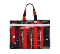 Phone Booth London Street 10.6 * 15 Inch Handheld Bag 2 Zipper Pockets Generous Capacity for Files - Ideal for dy and TravelWork,Stu
