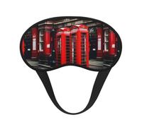Phone Booth London Street Print Blackout Sleep Mask, with Adjustable Strap for Travel, Night Work, Nap, Office