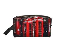 Phone Booth London Street Print Toiletry Bag for Men Travel Toiletry Bag, Spacious Capacity Cosmetic Bag for Women
