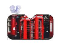 Phone Booth London Street Printing Windshield Sun Shade for Car. Reflective UV and Heat Shield with Keeps Interior Cool Universal Sedans